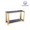 Transparent Glass Metal leg Stainless steel Gold Console Table