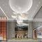 Customized hotel lobby sales department villa banquet hall wave shape creative art glass chandelier