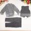 New arrival spring boy clothes sets gentleman boy three piece sets kids plaid t-shirt+pants+waistcoat outfits