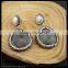 LFD-030E Fashion Silver Pearl With Faceted Flash Stone Pave Rhinestone Crystal Dangle Earrings Jewelry Finding