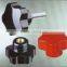Five-arm knobs with threaded stud, steel zinc plated