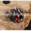 316L stainless steel man jewelry design ruby ring