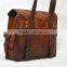 Real Goat Leather Vintage Messenger Shoulder Cross Body Bag Unisex Vintage Leather Bag Laptop Bag