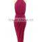 Lady's silk crepe de chin long drape evening dress