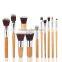 11pcs Bamboo Handle Makeup Brush Set with Bag, Synthetic Hair Foundation Powder Cream Cosmetics Brushes Kit Tool                        
                                                Quality Choice