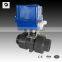 2 way PVC 2 inches Double Union motorized ball valve AC24V 220V 100N.m with manual override socket ends