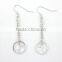 Trendy metal silver ring with ball chain and acrylic sheet drop earrings , Customized Colors or LOGO and OEM desigtn accept