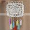 hand made white color crochet wall hanging