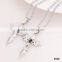 Stainless Steel Crystal Cross Pendant Couple Necklace