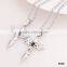 Stainless Steel Crystal Cross Pendant Couple Necklace