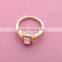 >>>2016 YIWU T&J women fashion Korean style rings for couples gold plated square rhinestone crystal rings for women/