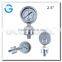 High quality 2.5 inch all stainless steel oil filled pressure gauge with diaphragm seal