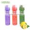 cheap but high quality glass water bottle with colorful silicone sleeve