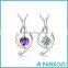 Wholesale Jewelry Supplier 925 Fashion Silver Simple Crystal Pendant
