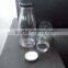 Personalized Pattern Clear Glass Milk Package Bottle With Black Metal Lid