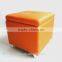 TDST-02-3 QVB JIANDE TONGDA ORANGE COLOR WOODEN FOOT WOOD FRAME PU SEAT HOME PU BENCH STORAGE BENCH SOFA