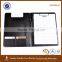 PU double folder with metal clip /clip board holder