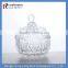 LongRun charming embossed pattern crystal glass candy dish