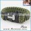 Whistle Colorful Wholesale Paracord Survival Bracelet with Compass and Flint