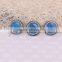 Paved Zircon Agate Druzy Stone Beads, Gem stone Charm Light Blue Round Faceted Agate Connector Beads For Jewelry Making