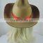 Khaki Cowboy Hat Setting Cap With Red Ribbon