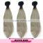 7A Virgin Brazilian Ombre Human Hair Extensions Straight Wave Grey Ombre Hair Weaving