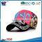 Fluorescence color logo 100% cotton long bill 6 panel custom baseball cap