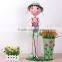 Metal craft garden decoration bike with flower pot