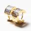 18k Gold plated Enchased Zircon Crystal Hoop Earrings fashion stainless steel Ear Jewelry