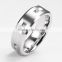 Men's Titanium Ring Wedding Band Diamond Simulated black enamel ring