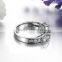 3MM Stainless steel bar setting round zircon ring fashion couple ring wedding jewelry 6260479