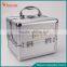 Portable Silver Vanity Container Make up Beauty Aluminum Cosmetic Case