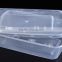 Clear 1000ml divided plastic take away 2 compartment microwave safe food container