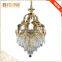 Rococo Style Crystal & Golden Brass Chandelier For Living Room/ Elegant Crystal Chandelier Decorated Droplight Pendant Lamp