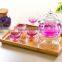 Newest glass teapot with mug antique glass teapot with plunger