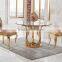 TH410 Rose Gold Stainless Steel Tempered Glass Round Breakfast Table