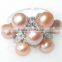 Pink round fashion lady Tahitian Pearl Ring with diamond