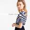 women clothing summer plus size tops Stripe Plaid Ruffle-sleeve top latest design shirts