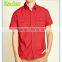 Classic cotton blend man shirts two pockets short sleeve red shirts