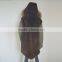 Myfur Long Parka with Detachable Raccoon Fur Hood Navy Fur Trimmed