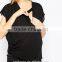 100% Polyester Square Neck Cap Sleeves Maternity Clothings for Nursing