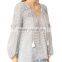 2017 OEM Femme Striped Gauze Tassel Girdle Holiday Blouses