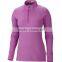 100% polyester heavyweight underwear ladies 1/2 zip training long sleeved shirt