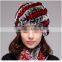 YR395 Funny Knit Winter Hats/Women Fur Winter Hats/Hand Knit Rex Rabbit Fur Hat