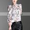 Latest Hot Sale Sexy Transparent Pattern Long Sleeve Chiffon Women Shirt