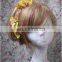 Aidocrystal yellow flower hair claw clip bride hair accessories in bangkok