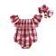 White and red plaid style romper cute and Soft Baby Girls Romper wholesale price