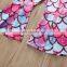 Shell pattern Top and mermaid printing bell bottom 2pcs Baby Girl summer suit wholesale price