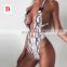 Women's one piece swimwear summer 5 colors plunging V neck sexy sports bathing suits