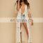Women Crochet Beach Cover up Knit Long Beach Kaftan Tunics for Beach Swimsuit cover up Robe Plage Tassel Bathing suit